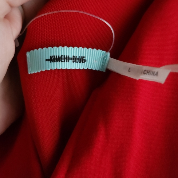 NWOT Kimchi Blue UO Heart Of The Ocean Red Sweetheart Mini Dress Size Large - Picture 11 of 13